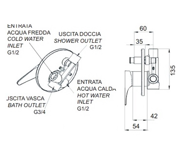 смеситель для душа REMER CLASS LINE